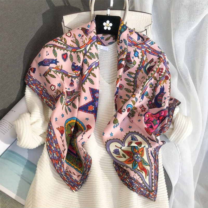 2024 90*90cm Square Scarf Twil - Ascot Neck Scarf 评论和价格