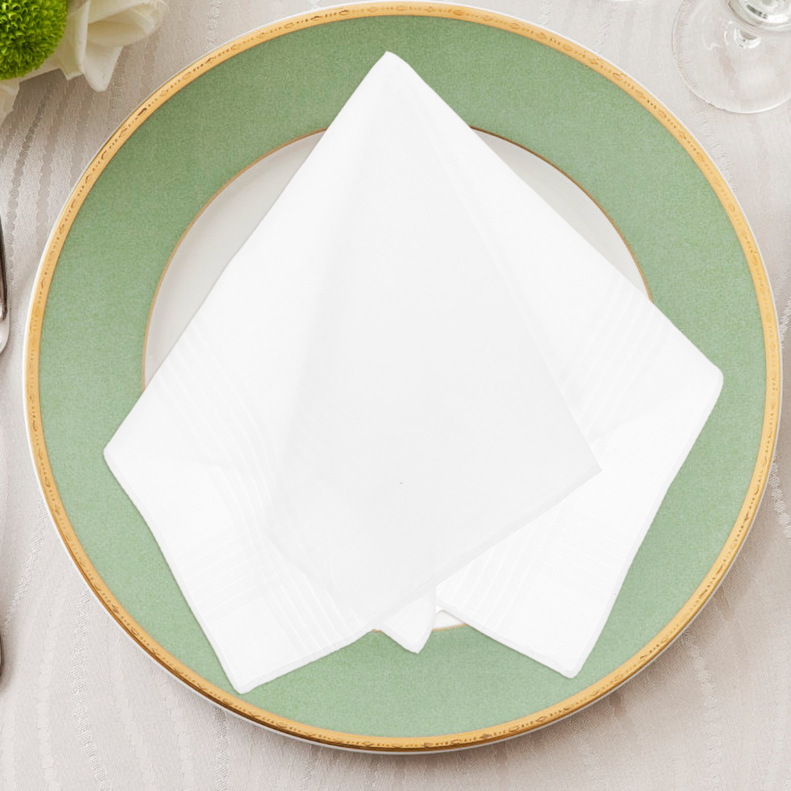 3Pcs Pure White Handkerchief S - Handkerchief Cotton Men 评论和价格