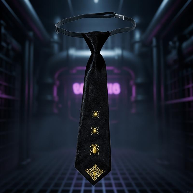 Stylish Punk Rock Necktie with - Bow Tie Pre Tied 评论和价格